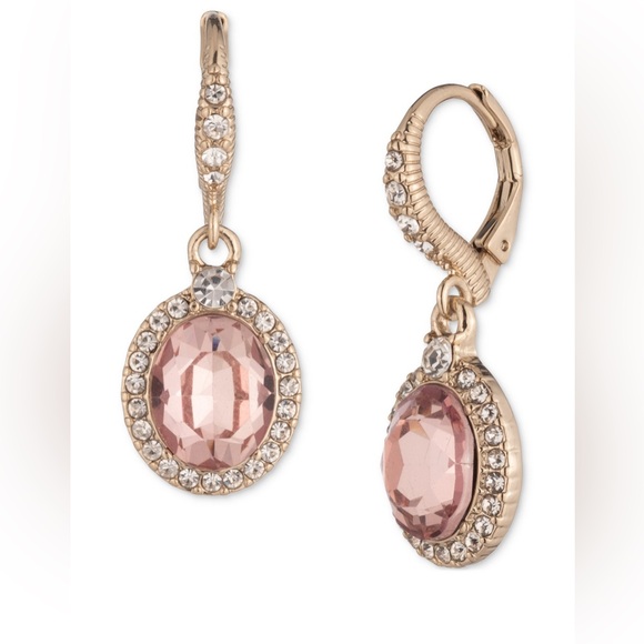 Givenchy Jewelry - Givenchy Pavé & Stone Oval Halo Drop Earrings